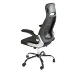 Black fabric swivel office chair