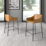 Brown leatherette stool