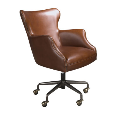 (Español) Sillón giratorio piel marrón oscuro armchair - Angel Cerda