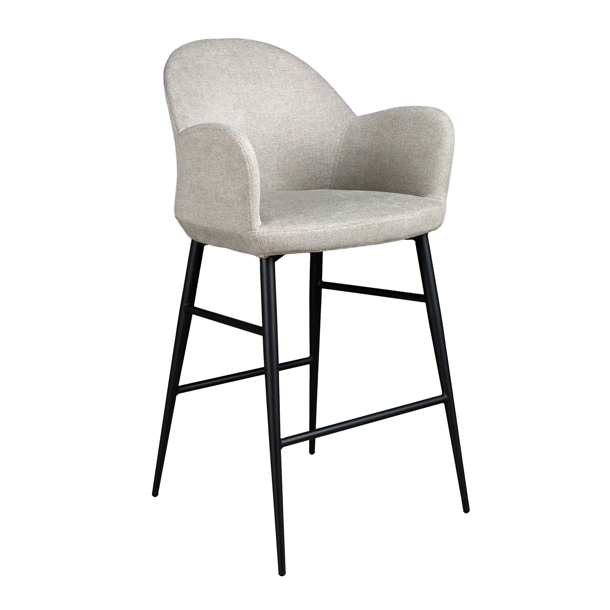 Tabouret en tissu gris clair
