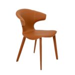 Chaise en cuir régénéré orange