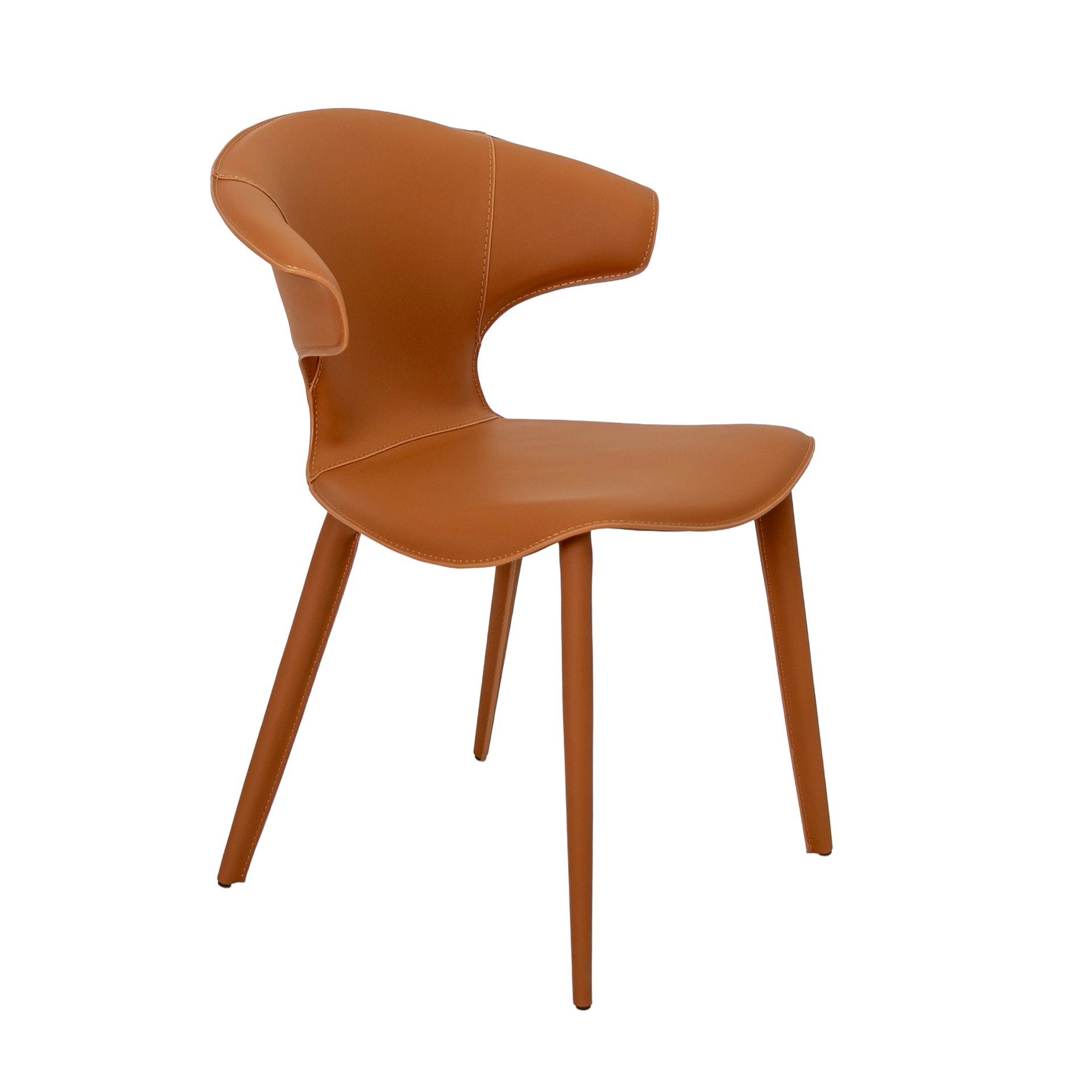 Chaise en cuir régénéré orange Chaise en cuir régénéré orange