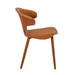 Chaise en cuir régénéré orange