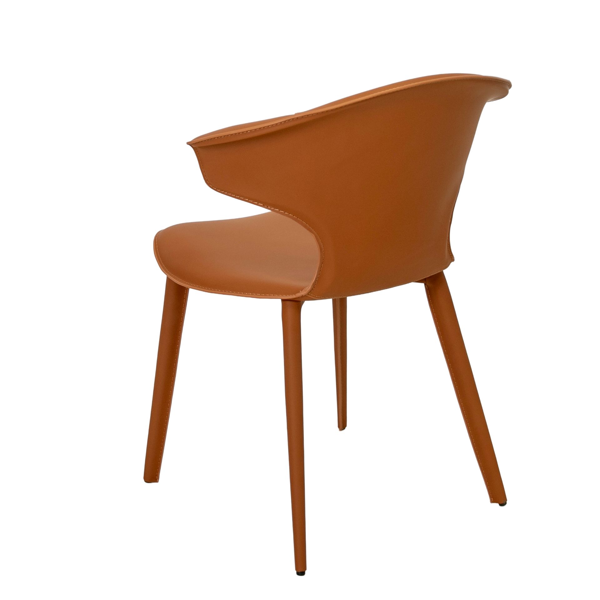 Chaise en cuir régénéré orange Chaise en cuir régénéré orange