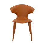 Chaise en cuir régénéré orange