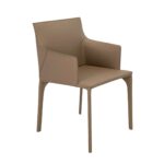 Chaise en cuir régénéré couleur vison