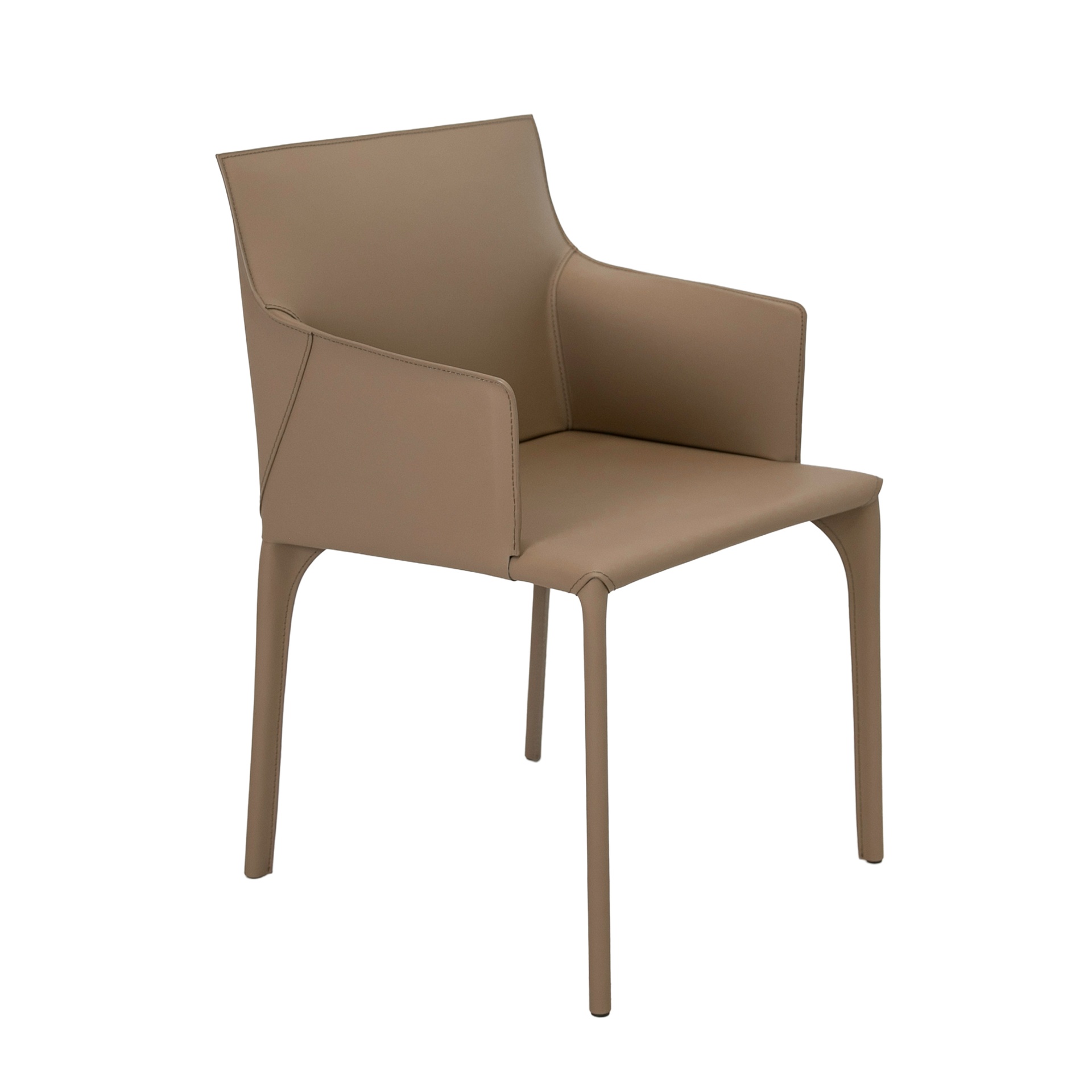 Chaise en cuir régénéré couleur vison