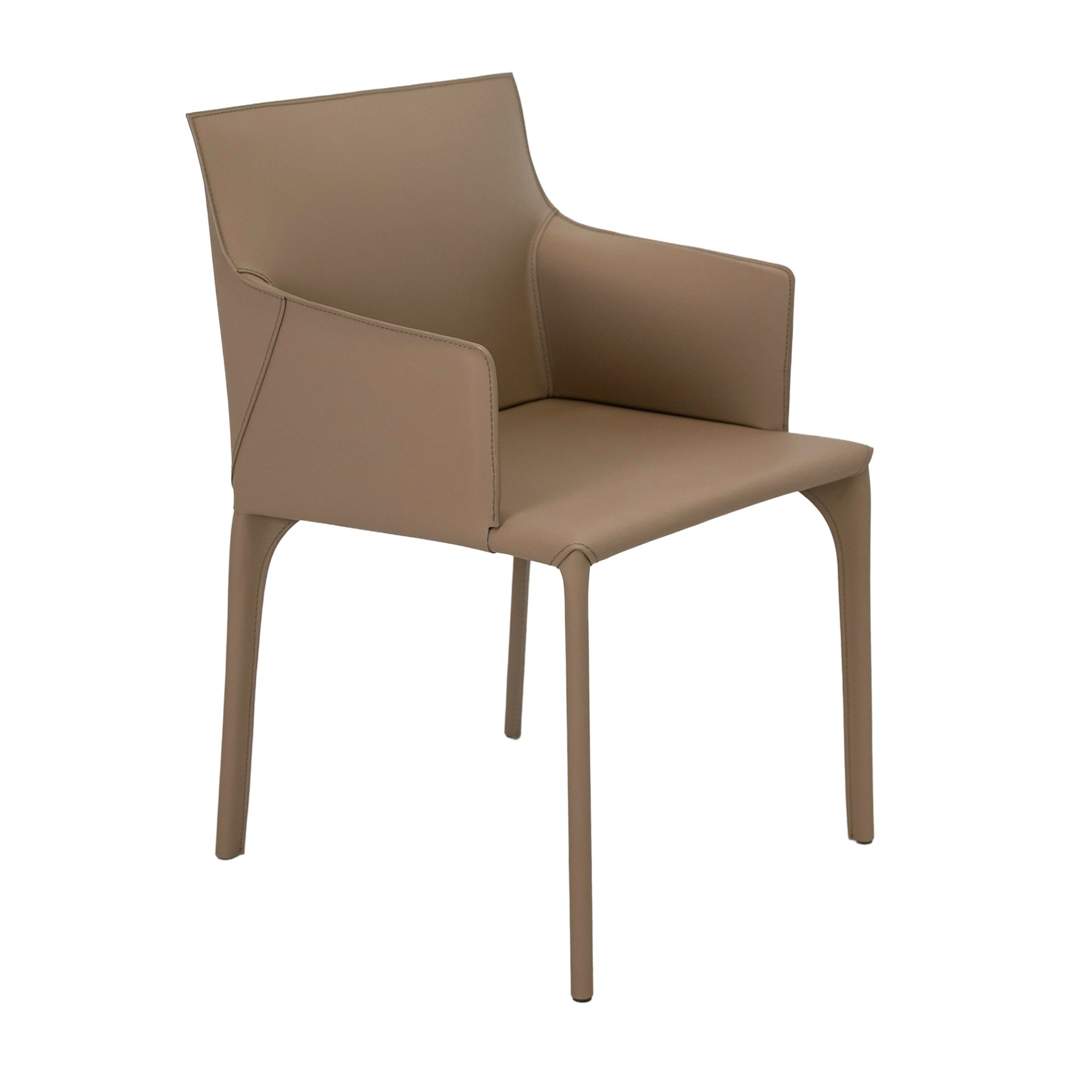 Chaise en cuir régénéré couleur vison Chaise en cuir régénéré couleur vison