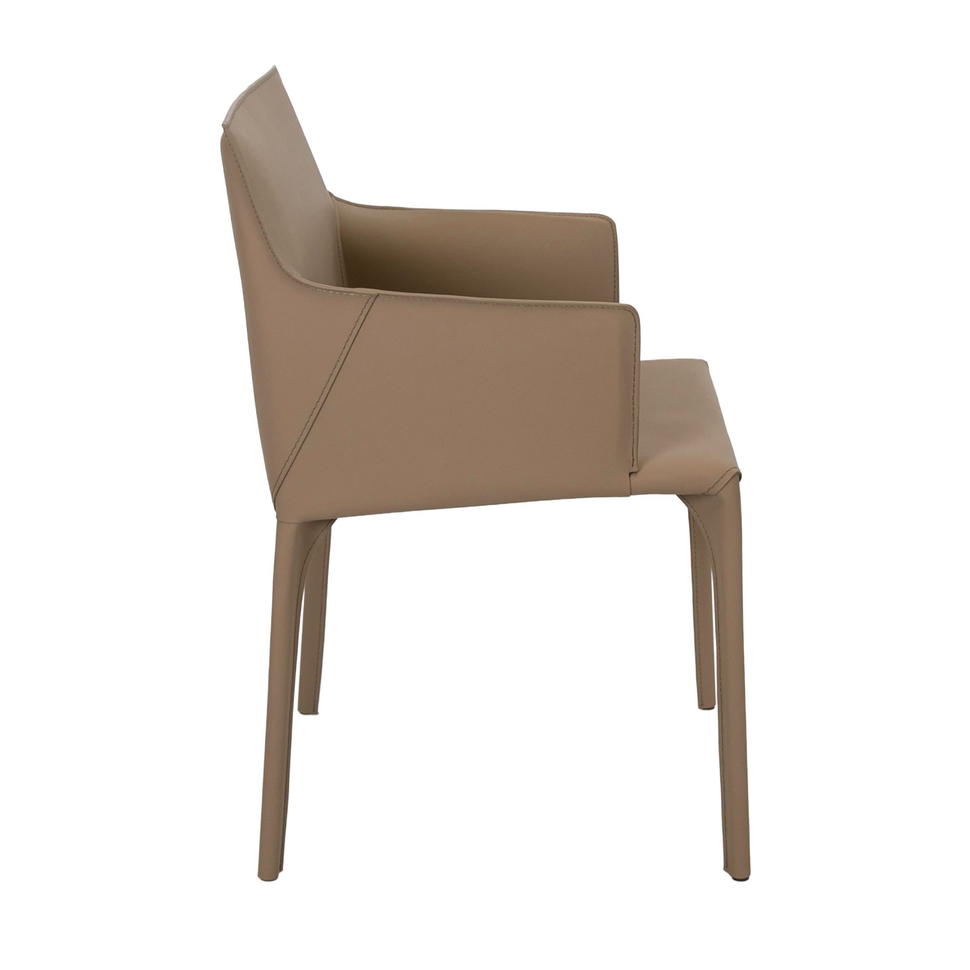 Chaise en cuir régénéré couleur vison Chaise en cuir régénéré couleur vison