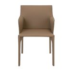 Chaise en cuir régénéré couleur vison