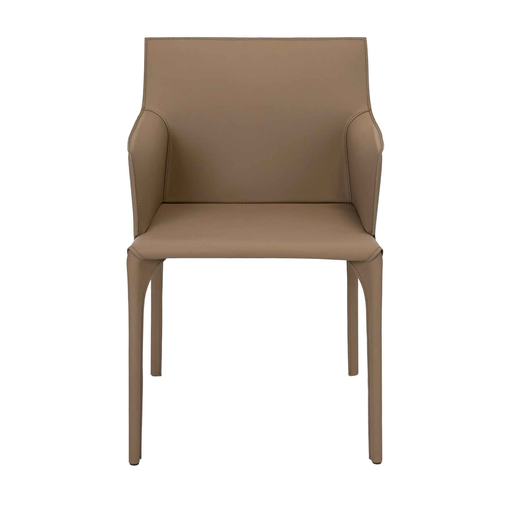 Chaise en cuir régénéré couleur vison Chaise en cuir régénéré couleur vison