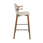Hocker aus regeneriertem Leder in Sandfarbe
