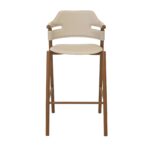 Hocker aus regeneriertem Leder in Sandfarbe