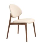 Chaise en similicuir crème