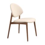 Chaise en similicuir crème