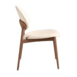Chaise en similicuir crème