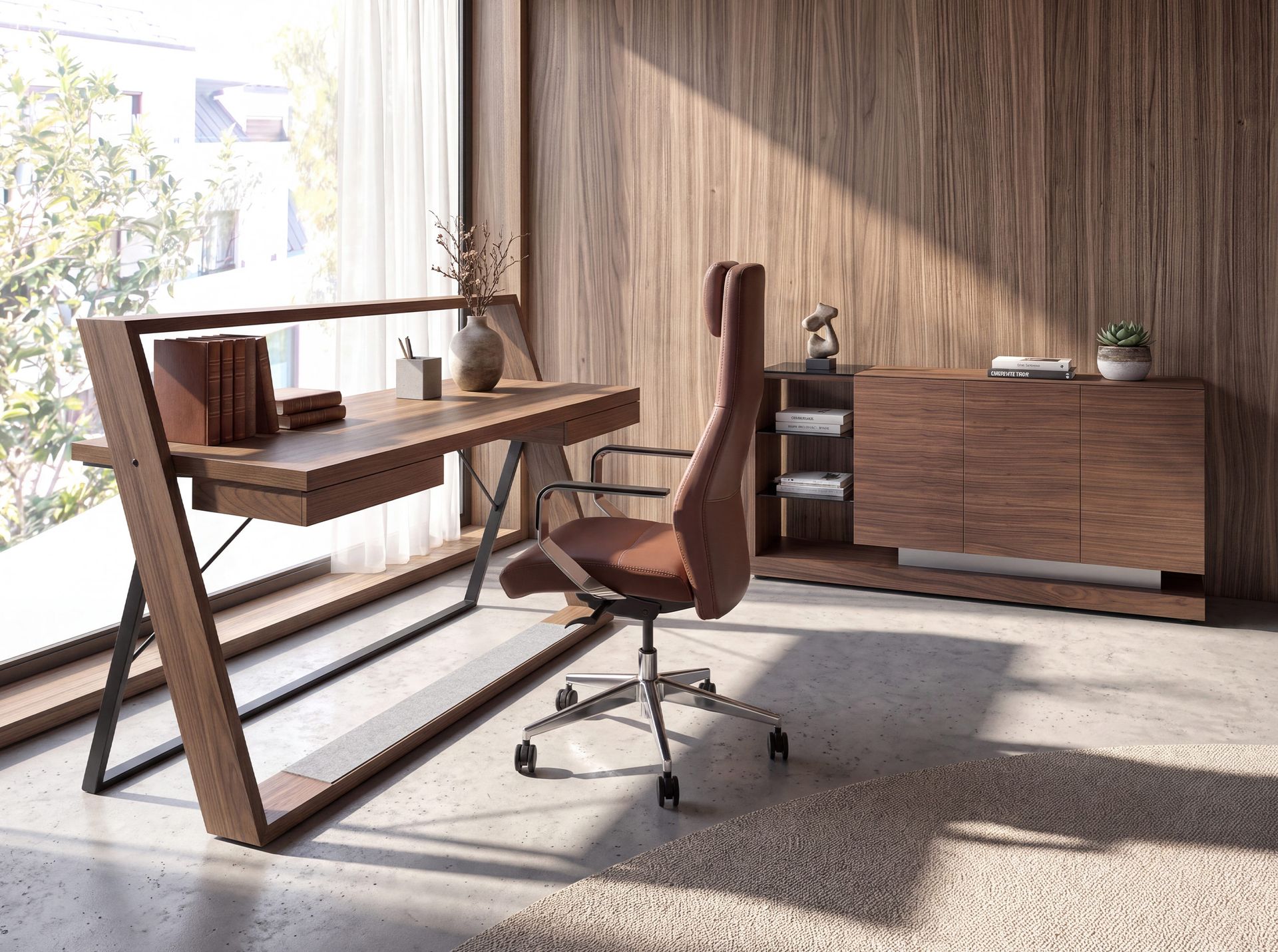 Swivel office chair in chocolate brown leatherette Swivel office chair in chocolate brown leatherette