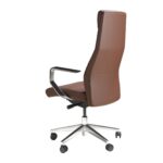 Swivel office chair in chocolate brown leatherette
