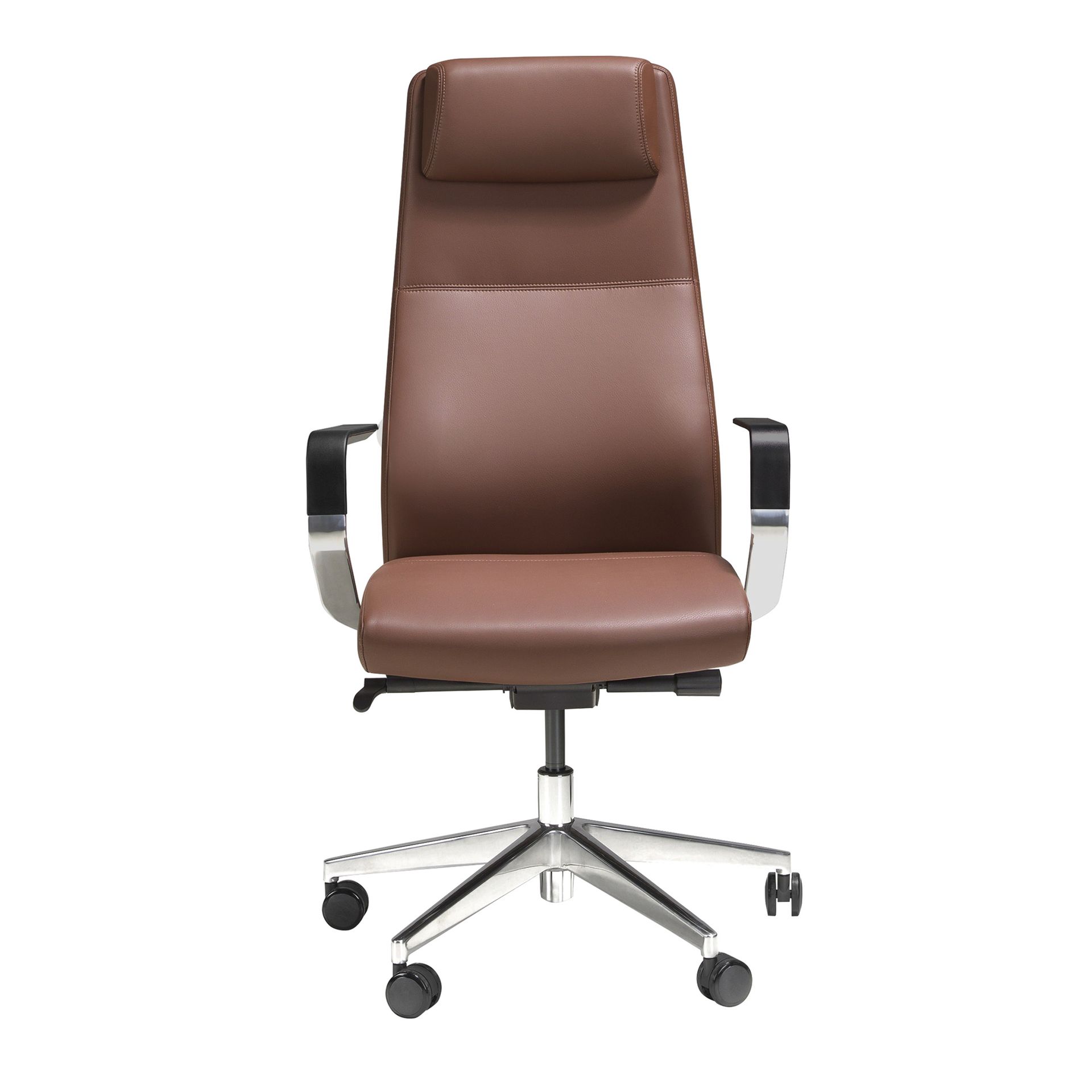 Swivel office chair in chocolate brown leatherette Swivel office chair in chocolate brown leatherette