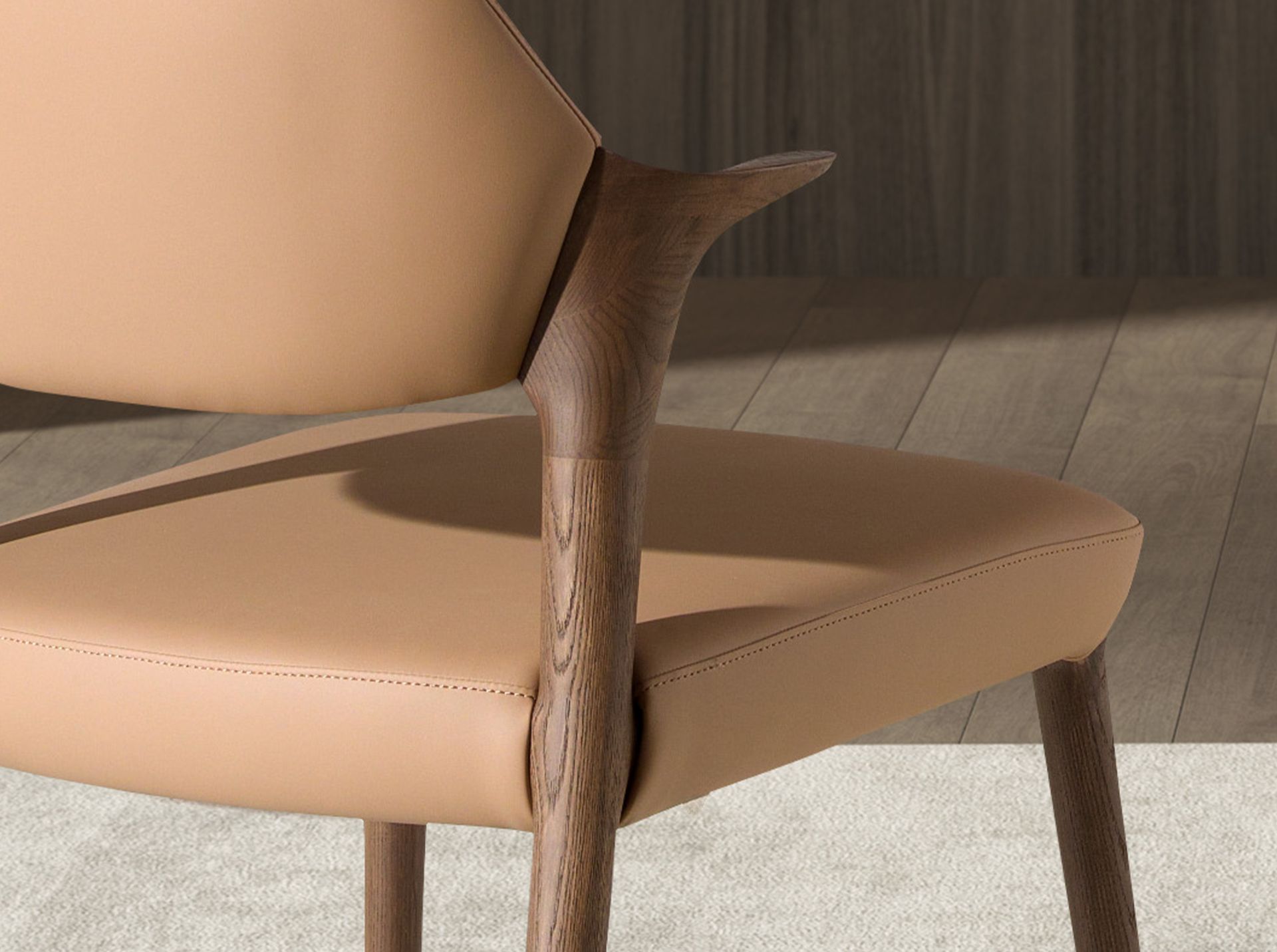 Chaise en similicuir couleur camel Chaise en similicuir couleur camel