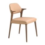 Chaise en similicuir couleur camel