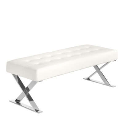 Banqueta polipiel blanco bench - Angel Cerda