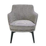 Fauteuil rembourré en tissu pied-de-poule