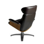 Swivel relax armchair upholstered in leather