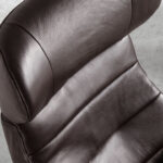 Swivel relax armchair upholstered in leather