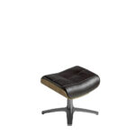 Swivel leather upholstered ottoman