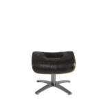 Swivel leather upholstered ottoman