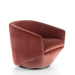 Swivel armchair upholstered in velvet