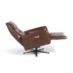 Swivel double relax armchair upholstered in leather