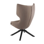 Swivel armchair with cushion upholstered in leatherette