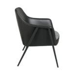 Upholstered fabric and eco-leather armchair with black steel structure