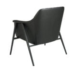 Upholstered fabric and eco-leather armchair with black steel structure