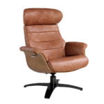 Fauteuil relax pivotant tapissé de cuir