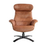 Leather upholstered swivel relax armchair