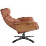 Leather upholstered swivel relax armchair