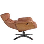 Leather upholstered swivel relax armchair