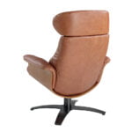 Leather upholstered swivel relax armchair