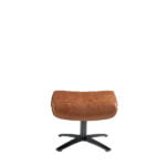 Leather upholstered swivel ottoman