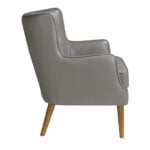 Fauteuil Chester en cuir gris foncé