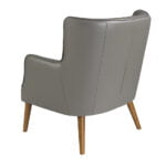 Fauteuil Chester en cuir gris foncé