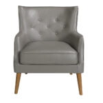 Fauteuil Chester en cuir gris foncé