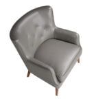 Fauteuil Chester en cuir gris foncé