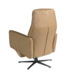 Swivel double relax armchair upholstered in leather