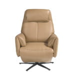 Swivel double relax armchair upholstered in leather