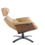 Relax swivel armchair upholstered in sand leather