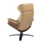 Relax swivel armchair upholstered in sand leather